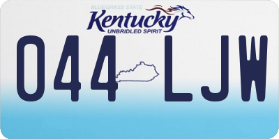 KY license plate 044LJW