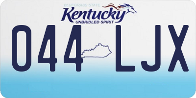 KY license plate 044LJX