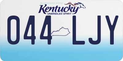 KY license plate 044LJY