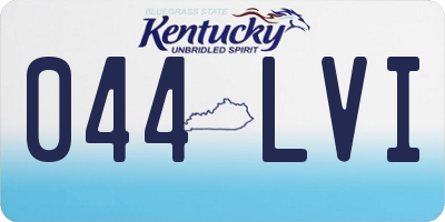 KY license plate 044LVI
