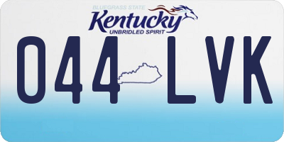 KY license plate 044LVK
