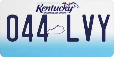 KY license plate 044LVY