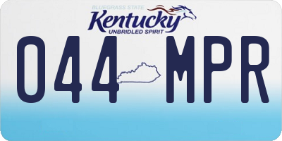 KY license plate 044MPR
