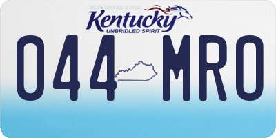KY license plate 044MRO