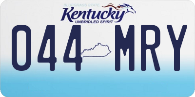 KY license plate 044MRY