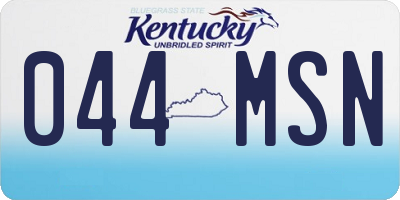 KY license plate 044MSN