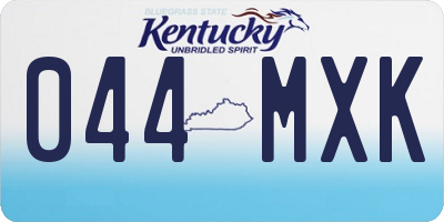 KY license plate 044MXK