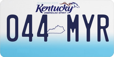 KY license plate 044MYR