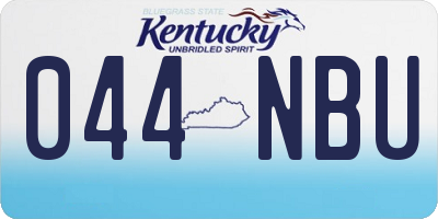KY license plate 044NBU