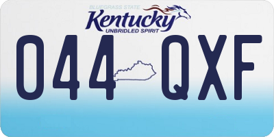 KY license plate 044QXF