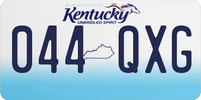 KY license plate 044QXG