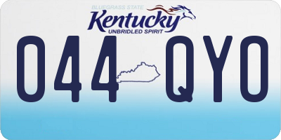 KY license plate 044QYO