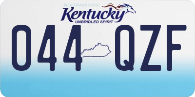 KY license plate 044QZF
