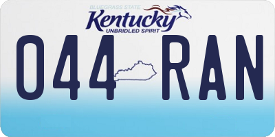KY license plate 044RAN