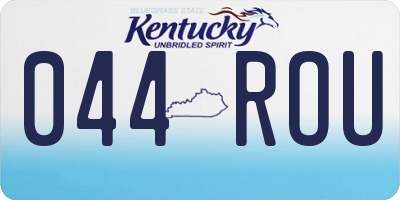KY license plate 044ROU