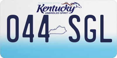 KY license plate 044SGL