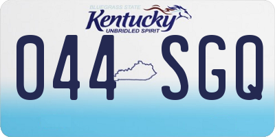KY license plate 044SGQ