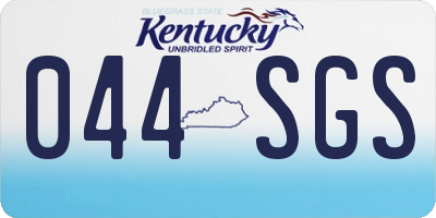 KY license plate 044SGS