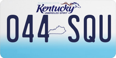 KY license plate 044SQU
