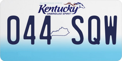 KY license plate 044SQW