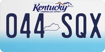 KY license plate 044SQX