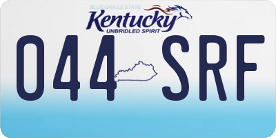 KY license plate 044SRF