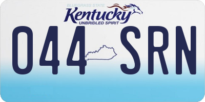KY license plate 044SRN