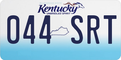 KY license plate 044SRT