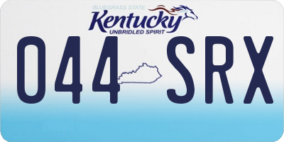 KY license plate 044SRX