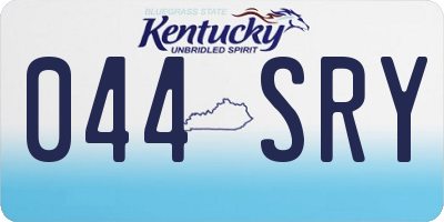 KY license plate 044SRY