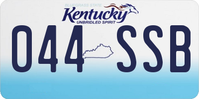 KY license plate 044SSB