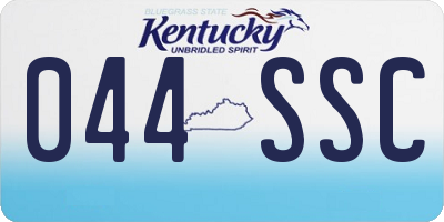 KY license plate 044SSC