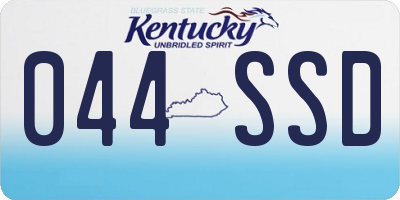 KY license plate 044SSD