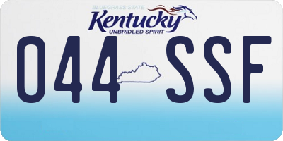 KY license plate 044SSF