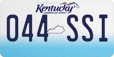 KY license plate 044SSI