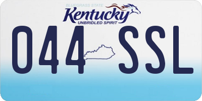 KY license plate 044SSL
