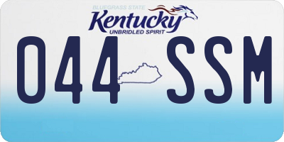 KY license plate 044SSM