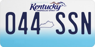 KY license plate 044SSN