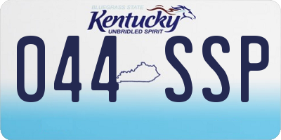 KY license plate 044SSP