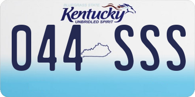 KY license plate 044SSS
