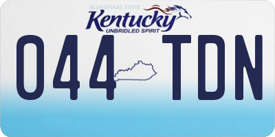 KY license plate 044TDN