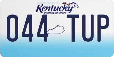 KY license plate 044TUP