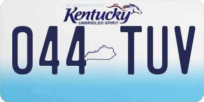 KY license plate 044TUV