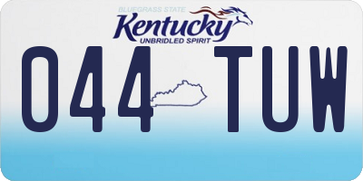 KY license plate 044TUW