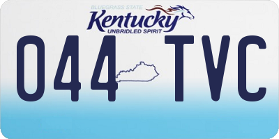 KY license plate 044TVC
