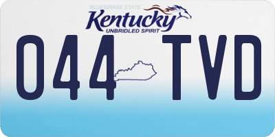 KY license plate 044TVD