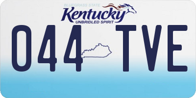 KY license plate 044TVE