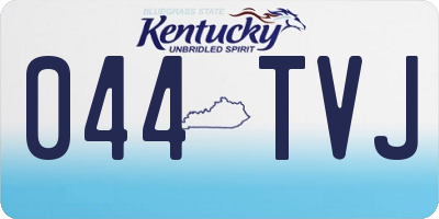 KY license plate 044TVJ