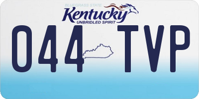 KY license plate 044TVP