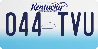 KY license plate 044TVU